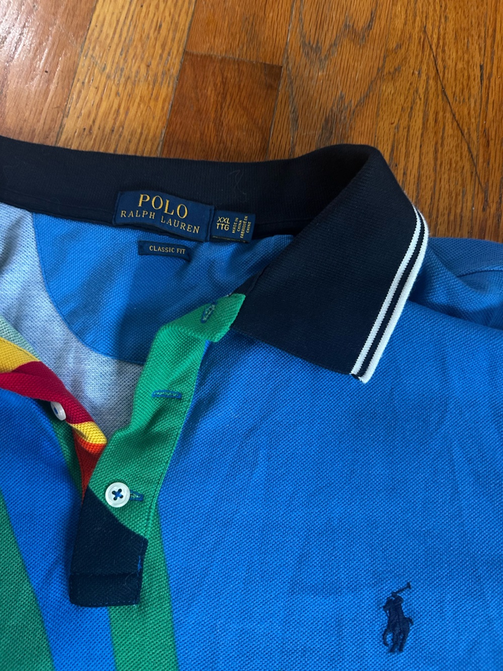 Ralph Lauren Blue Polo with Multicolor Sailboat Graphic - Picture 3 of 3